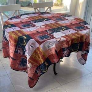 TABLECLOTH square 60x84 polyester cafe style  in Multi brown colours